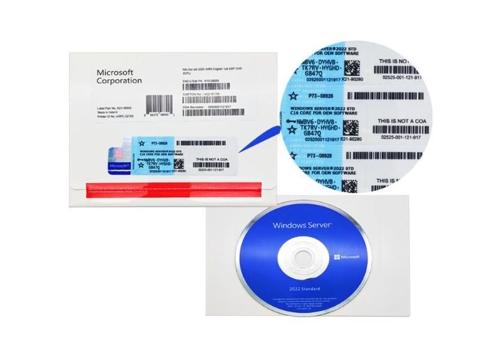 16中心DVDマイクロソフト・ウインドウズ サーバー2022標準OEMの本物の64ビット