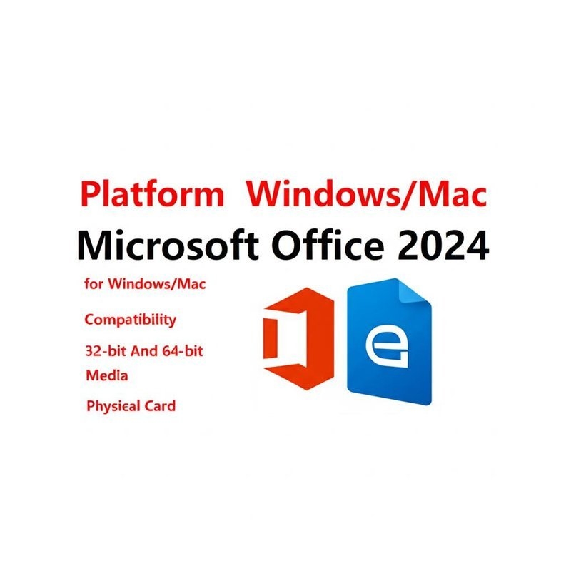 プラットフォーム Windows/Mac Microsoft Office 2024 for Windows/Mac 互換性 32ビットおよび64ビット メディア 物理カード
