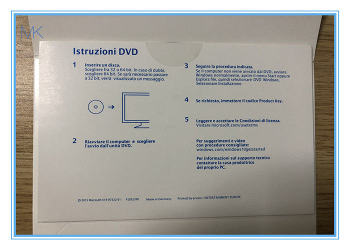 イタリア語のPC/ラップトップのためのWindows 10のプロ小売り箱64ビットDSP OEI 1pk